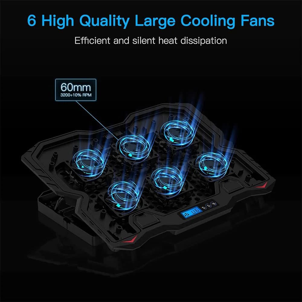 Gigamax Plus 2040 6 fan rgb Laptop Cooling Pad image 2